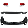 4-Piece Kit Rear, Upper and Lower Upper - Primed, Lower - Textured Bumper Cover, Includes (2) Bumper Cover and (2) Tail Light