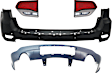 4-Piece Kit Rear, Upper and Lower Primed Bumper Cover, Includes (2) Bumper Cover and (2) Tail Light