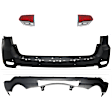 4-Piece Kit Rear, Upper and Lower Upper - Primed, Lower - Textured Bumper Cover, Includes (2) Bumper Cover and (2) Tail Light