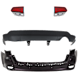 4-Piece Kit Rear, Upper and Lower Upper - Primed, Lower - Textured Bumper Cover, Includes (2) Bumper Cover and (2) Tail Light