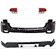 4-Piece Kit Rear, Upper and Lower Upper - Primed, Lower - Textured Bumper Cover, Includes (2) Bumper Cover and (2) Tail Light