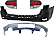 4-Piece Kit Rear, Upper and Lower Primed Bumper Cover, Includes (2) Bumper Cover and (2) Tail Light