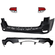 4-Piece Kit Rear, Upper and Lower Upper - Primed, Lower - Textured Bumper Cover, Includes (2) Bumper Cover and (2) Tail Light