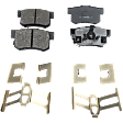 4-Wheel Set Front and Rear Brake Disc and Pad Kit, Plain Surface 5 Lugs Front-299.97 mm/Rear-304.55 mm Ceramic Pro-Line Series, Includes (4) Brake Disc and (2) Brake Pad Set
