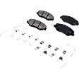 4-Wheel Set Front and Rear Brake Disc and Pad Kit, Plain Surface 5 Lugs Front-299.97 mm/Rear-304.55 mm Ceramic Pro-Line Series, Includes (4) Brake Disc and (2) Brake Pad Set