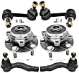 6-Piece Kit Front, Driver and Passenger Side Suspension Kit, Includes (2) Tie Rod End, (2) Sway Bar Link and (2) Wheel Hub