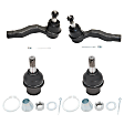 4-Piece Kit Front, Driver and Passenger Side Suspension Kit, Includes (2) Ball Joint and (2) Tie Rod End