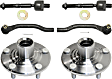 2-Wheel Set Front, Driver and Passenger Side, Lower Wheel Hub, Includes (4) Tie Rod End and (2) Wheel Hub