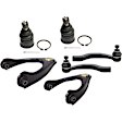 6-Piece Kit Front, Driver and Passenger Side, Upper Control Arm Kit, Includes (2) Ball Joint, (2) Control Arm, and (2) Tie Rod End