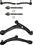 6-Piece Kit Front, Driver and Passenger Side, Lower Control Arm Kit, Includes (2) Control Arm and (4) Tie Rod End