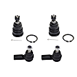4-Piece Kit Front, Driver and Passenger Side Suspension Kit, Includes (2) Ball Joint and (2) Tie Rod End