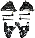 8-Piece Kit Front, Driver and Passenger Side, Upper and Lower Control Arm Kit, Includes (4) Control Arm and (4) Tie Rod End