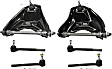 6-Piece Kit Front, Driver and Passenger Side, Upper Control Arm Kit, Includes (2) Control Arm and (4) Tie Rod End