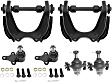 6-Piece Kit Front, Driver and Passenger Side Control Arm Kit, Includes (4) Ball Joint and (2) Control Arm