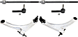 6-Piece Kit Front, Driver and Passenger Side, Lower Control Arm Kit, Includes (2) Control Arm and (4) Tie Rod End