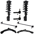 8-Piece Kit Front, Driver and Passenger Side, Lower Control Arm Kit, Includes (2) Control Arm, (2) Tie Rod End, (2) Sway Bar Link and (2) Shock Absorber and Strut Assembly