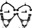 6-Piece Kit Front, Driver and Passenger Side, Upper and Lower Control Arm Kit, Includes (4) Control Arm and (2) Tie Rod End