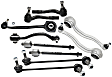 10-Piece Kit Front, Driver and Passenger Side, Lower, Frontward and Rearward Control Arm Kit, Includes (4) Control Arm, (2) Sway Bar Link, and (4) Tie Rod End