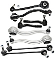 8-Piece Kit Front, Driver and Passenger Side, Lower, Frontward and Rearward Control Arm Kit, Includes (4) Control Arm, (2) Sway Bar Link, and (2) Tie Rod End