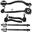 6-Piece Kit Front, Driver and Passenger Side, Lower, Frontward and Rearward Control Arm Kit, Includes (2) Control Arm and (4) Tie Rod End