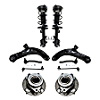 10-Piece Kit Front, Driver and Passenger Side, Lower Control Arm Kit, Includes (2) Control Arm, (2) Loaded Strut, (2) Sway Bar Link, (2) Tie Rod End, and (2) Wheel Hub