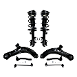 8-Piece Kit Front, Driver and Passenger Side, Lower Control Arm Kit, Includes (2) Control Arm, (2) Loaded Strut, (2) Sway Bar Link, and (2) Tie Rod End