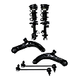 6-Piece Kit Front, Driver and Passenger Side Suspension Kit, Includes (2) Control Arm, (2) Loaded Strut, and (2) Sway Bar Link