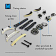 3-Piece Kit Timing Chain Kit with Head Gasket Set and Water Pump, 4 Cyl, 2.4L Engine