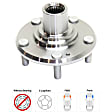 2-Piece Kit Front Wheel Hub, 5 Lugs, With Bearing, Includes (1) Wheel Bearing and (1) Wheel Hub