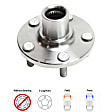 2-Piece Kit Front Wheel Hub, 5 Lugs, With Bearing, Includes (1) Wheel Bearing and (1) Wheel Hub