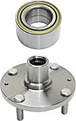 2-Piece Kit Front, Driver or Passenger Side Wheel Hub, 4 Lugs, With Bearing, FWD Includes (1) Wheel Bearing and (1) Wheel Hub