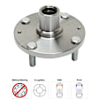 2-Wheel Set Front Wheel Hub, 4 Lugs, With Bearing, FWD, Includes (2) Wheel Bearing and (2) Wheel Hub