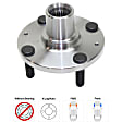 2-Piece Kit Front, Driver or Passenger Side Wheel Hub, 4 Lugs, With Bearing, FWD, Includes (1) Wheel Bearing and (1) Wheel Hub