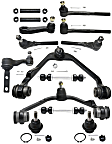 14-Piece Kit Front Control Arm Kit Includes (2) Control Arm, (2) Ball Joint, (4) Tie Rod End, (2) Tie Rod Adjusting Sleeve, (2) Sway Bar Link, (1) Idler Arm and (1) Pitman Arm