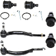 6-Piece Kit Front, Driver and Passenger Side, Outer Tie Rod End, Includes (4) Ball Joint and (2) Tie Rod End
