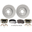 Front Brake Kit With Calipers, Natural Finish, Plain Surface, 5 Lugs, 295.91 mm, Ceramic