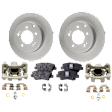 Rear Brake Kit With Calipers, Natural Finish, Plain Surface, 5 Lugs, 282.96 mm, Organic, FWD