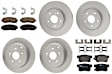 KIT-100725-AE144 Front and Rear Brake Disc and Pad Kit, Plain Surface, 5 Lugs, Front-295.91 mm/Rear-304.55 mm, Ceramic