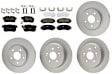 KIT-100725-AE146 Front and Rear Brake Disc and Pad Kit, Plain Surface, 5 Lugs, Front-295.91 mm/Rear-304.55 mm, Ceramic