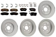 KIT-100725-AE147 Front and Rear Brake Disc and Pad Kit, Plain Surface, 5 Lugs, Front-295.91 mm/Rear-304.55 mm, Ceramic