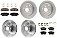 KIT-100725-AE190 Front and Rear Brake Disc and Pad Kit, Plain Surface, 5 Lugs, Front-299.97 mm/Rear-304.55 mm, Ceramic
