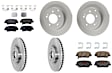 KIT-100725-AE208 Front and Rear Brake Disc and Pad Kit, Plain Surface, 5 Lugs, Front-320.04 mm/Rear-282.96 mm, Front-Ceramic/Rear-Semi-Metallic