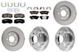 KIT-100725-AE219 Front and Rear Brake Disc and Pad Kit, Plain Surface, 5 Lugs, Front-279.91 mm/Rear-261.87 mm, Ceramic