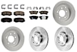 KIT-100725-AE229 Front and Rear Brake Disc and Pad Kit, Plain Surface, 5 Lugs, Front-299.97 mm/Rear-282.96 mm, Ceramic