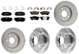KIT-100725-AE235 Front and Rear Brake Disc and Pad Kit, Plain Surface, 5 Lugs, Front-279.91 mm/Rear-261.87 mm, Ceramic