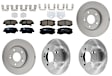 KIT-100725-AE249 Front and Rear Brake Disc and Pad Kit, Plain Surface, 5 Lugs, Front-279.91 mm/Rear-261.87 mm, Ceramic