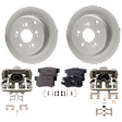 Rear Brake Kit With Calipers, Natural Finish, Plain Surface, 5 Lugs, 304.55 mm, Ceramic
