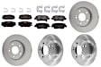 KIT-100725-AE258 Front and Rear Brake Disc and Pad Kit, Plain Surface, 5 Lugs, Front-279.91 mm/Rear-261.87 mm, Ceramic
