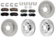 KIT-100725-AE269 Front and Rear Brake Disc and Pad Kit, Plain Surface, 5 Lugs, Front-299.97 mm/Rear-282.96 mm, Ceramic
