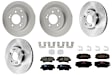 KIT-100725-AE270 Front and Rear Brake Disc and Pad Kit, Plain Surface, 5 Lugs, Front-299.97 mm/Rear-282.96 mm, Ceramic